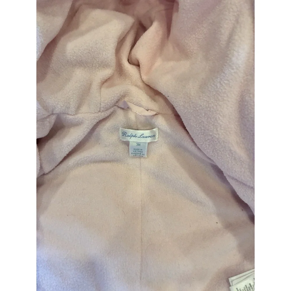 Ralph Lauren Baby Girls Water-Repellent Hooded Bunting 3 Months Pink